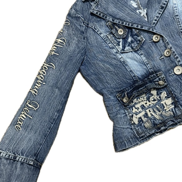 Ray-Ban Jackets & Blazers - 🧥🕺 RAYBAN x LUJ Y2K‎ Blue Denim Jean Jacket | EU Club Scene Sz 4